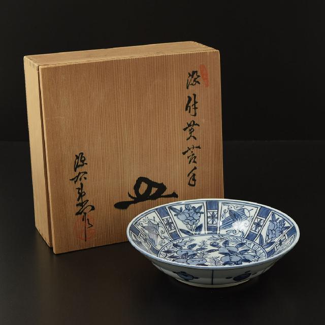 是米木窯 館林源右 染付芙蓉手 皿