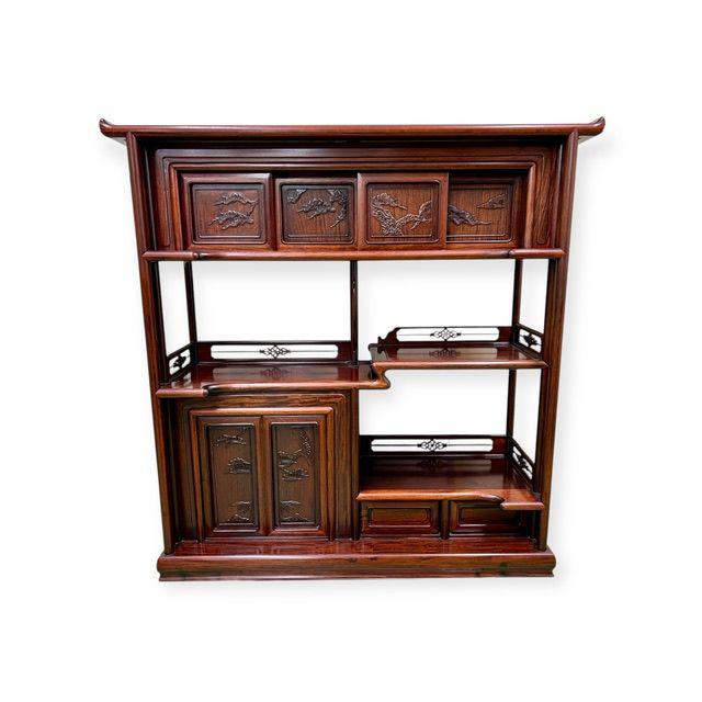 高級総花梨 茶箪笥 松深彫 唐木家具 （ タンス）の買取価格 （ID