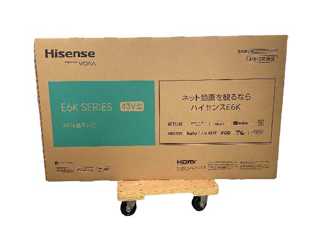 未開封 ハイセンス 43V型 4K 液晶テレビ 2024年製 引取り歓迎 神奈川 未開封品 ハイセンス 43型 4K液晶テレビ 2024年製 43E6K】 港北区