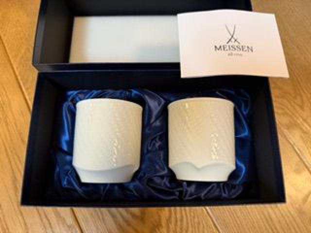 2018  Meissen マイセン タンブラー 波の戯れ　未使用 未使用品】マイセン MEISSEN 波の戯れ スモールタンブラー ペア