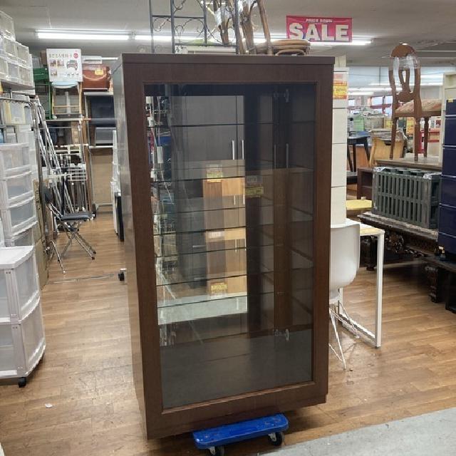 ガラスショーケース コレクションボード サイド扉 幅80cm USED 綺麗