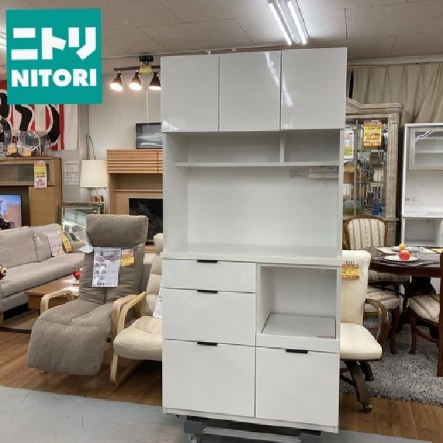 NITORI ニトリ キッチンボード 食器棚 ETONA エトナ 幅88.5cm USED 美品