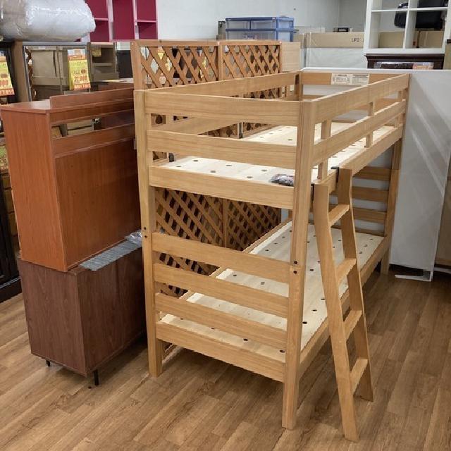 無印良品 MUJI 木製２段ベッド 天然木 オーク材 幅87cm 長さ204cm USED 綺麗