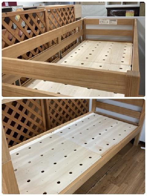 無印良品 MUJI 木製２段ベッド 天然木 オーク材 幅87cm 長さ204cm USED 綺麗