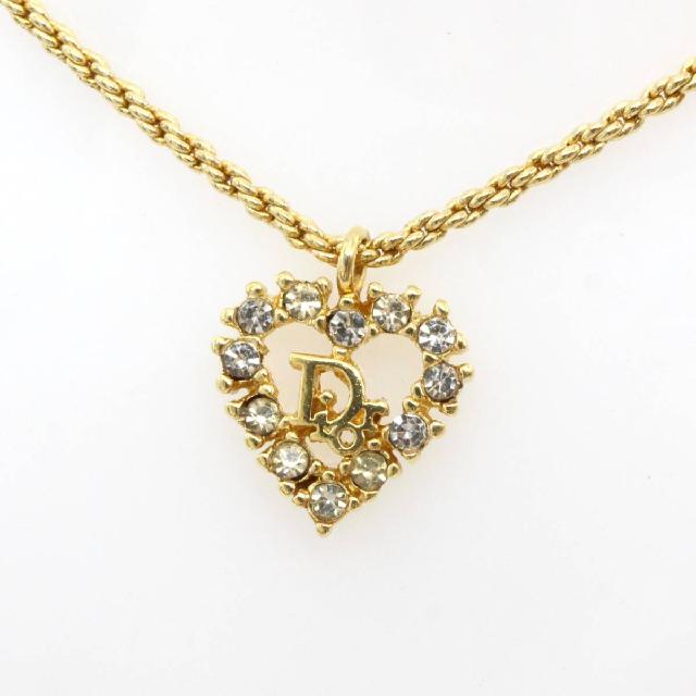 Christian Dior ハート ネックレス ディオール ラインストーン