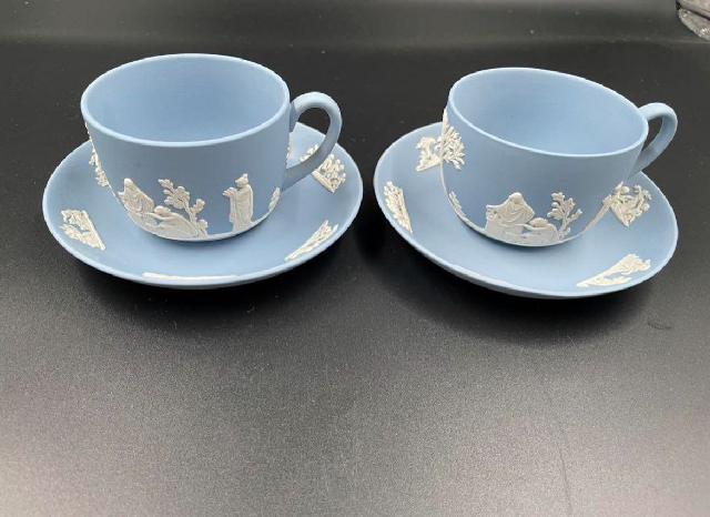 WEDGWOOD ウェッジウッド ジャスパー ペールブルー 2客 カップ＆ソーサ