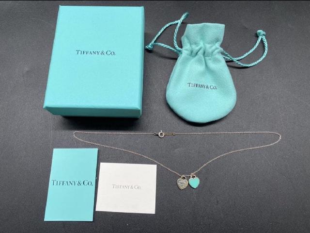 Tiffany & Co. ブルーダブルハート ネックレス シルバー