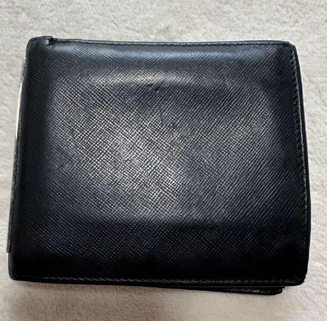 レザー二つ折り財布（ブラック） （ その他レディース）の買取