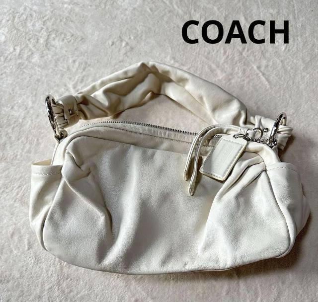 【未使用品】COACH ホワイトレザー ショルダーバッグ 定価44800 レザーショルダーバッグ（ホワイト） （ その他レディース）の