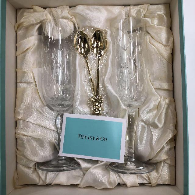 ティファニー　グラス2点とティースプーン　セット　TIFFANY