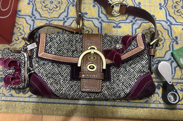COACH バッグ ソーホー ツイード デミフラップバッグ 買取はなこ志木市