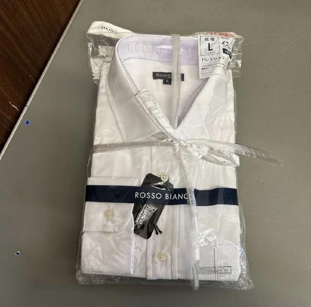 ② ROSSO BIANCO 長袖 ドレスシャツ メンズ Lサイズ 2点セット