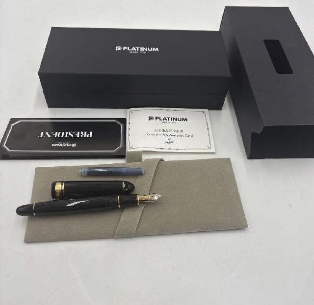 プラチナ 万年筆 プレジデント 18k EF president 文房具 出張買取 神戸