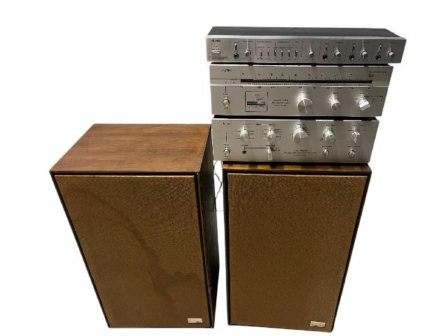 不動品 大型ペアスピーカー&アンプセット