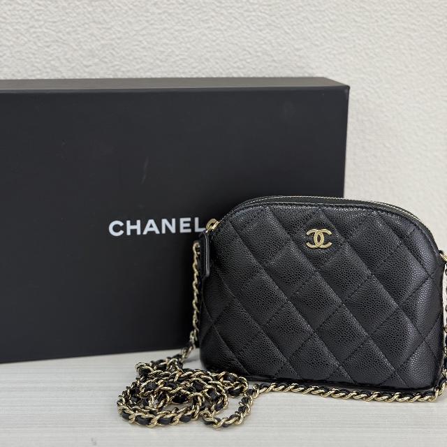 シャネル　キャビアスキン　ミニポシェット