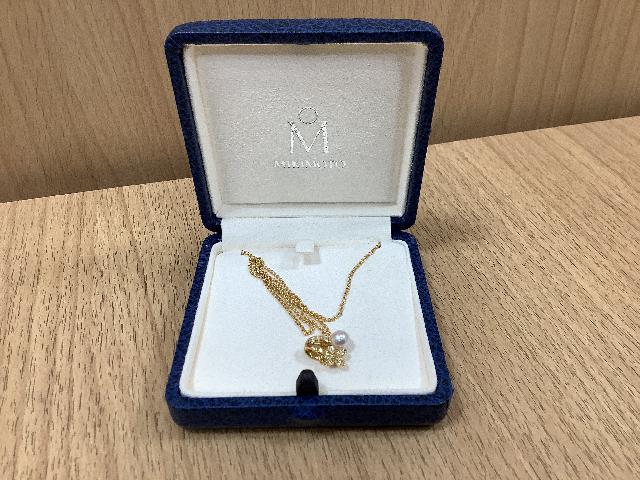 ミキモト　K18　パールトップ　ネックレス