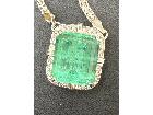 プラチナ エメラルド ダイヤモンド ネックレ…