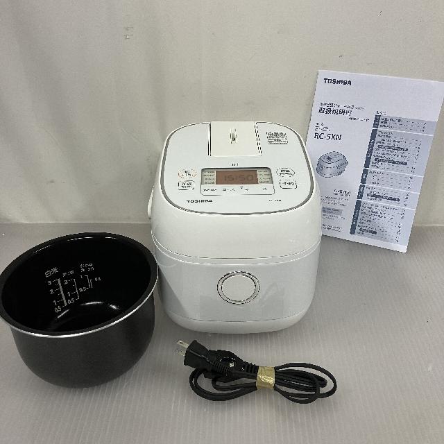TOSHIBA IH炊飯器 RC-5XN TOSHIBA 東芝 IHジャー炊飯器 3合炊き RC-5XN ホワイト （ 炊飯