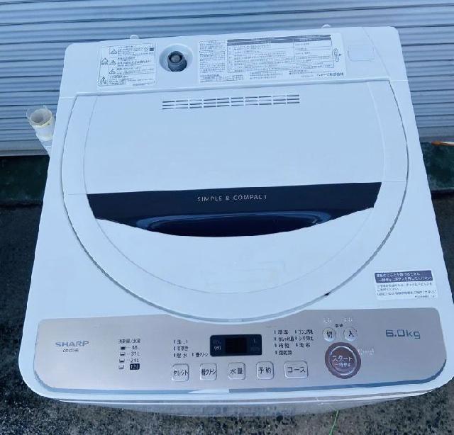 SHARP 6kg 全自動洗濯機 ES-GE6E-T 2021年製 （ 洗濯機・ドラム洗濯機 