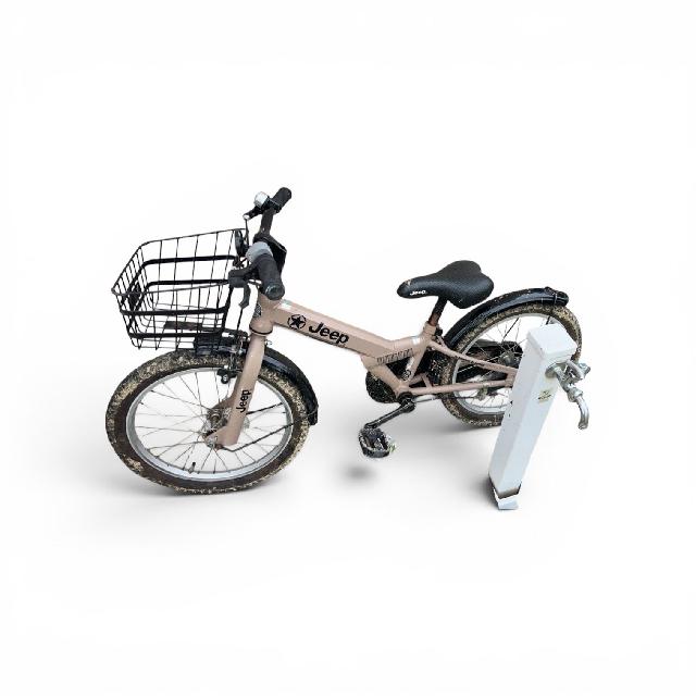 Jeep 子供用自転車 18インチ ベージュ 前カゴ付き キッズバイク