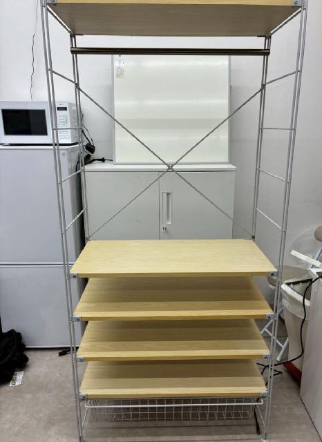 ステンレス　ユニットシェルフ　オーク　無印良品　