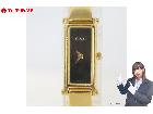 電池交換済 稼働品 GUCCI グッチ 1500L ゴールドカラー 黒文字盤 バングルウォッチの詳細ページを開く