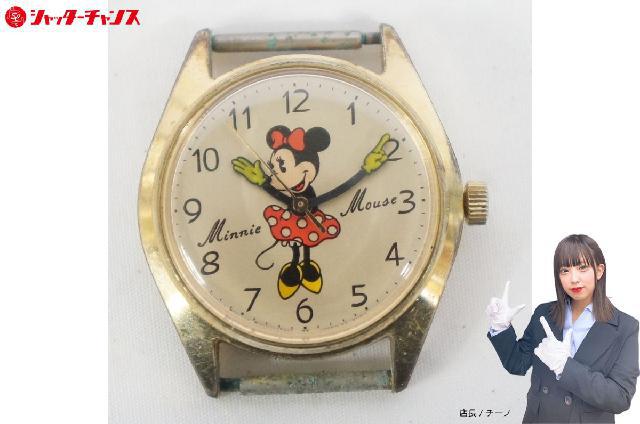 稼働品 SEIKO セイコー 5000-6030 ミニーマウス ゴールド文字盤 メンズ