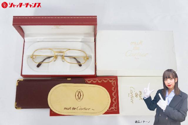 Cartier カルティエ 130 ゴールドカラー 53□20 メガネフレーム ケース 