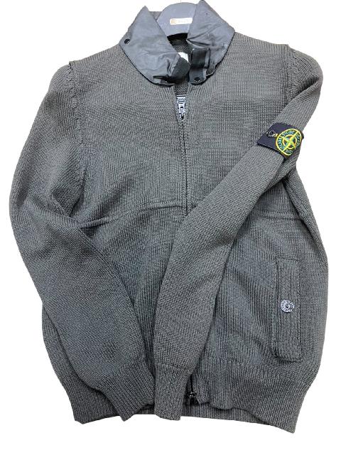 STONE ISLAND ジップアップニットジャケット グレー M