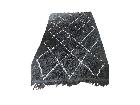 モロッカン　ベニワレン ラグ カーペット ダイヤ柄 ブラック 絨毯の詳細ページを開く