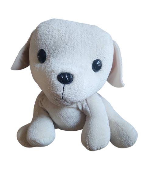 天使の羽付き 犬のぬいぐるみ 白 ふわふわ おすわりワンちゃん