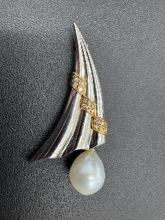 Pt900/K18 ブローチ パール （ その他ジュエリー）の買取価格 （ID