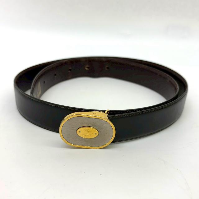 ダンヒル メンズブラック レザー ベルト