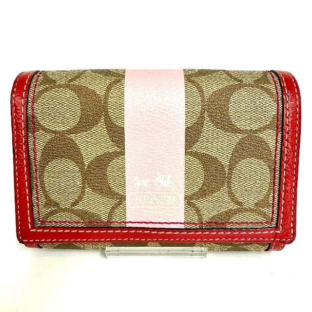 COACH  コーチ レザー財布 シグネチャー 二つ折り財布 ピンク レディース
