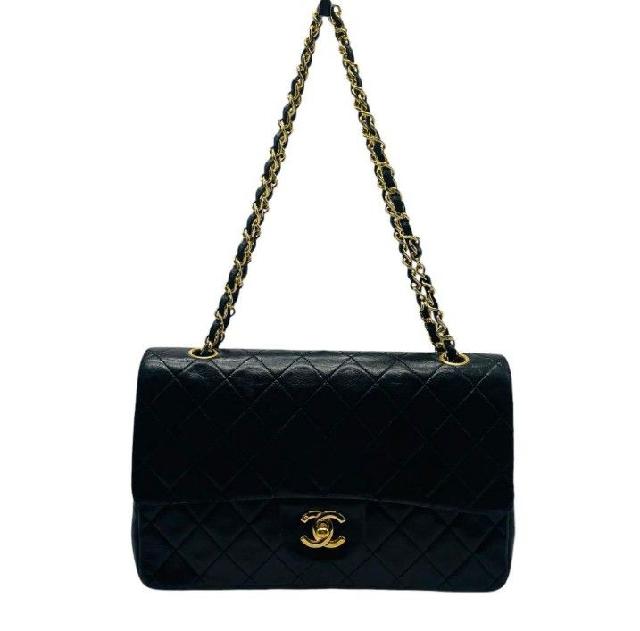 CHANELマトラッセ25 Wフラップチェーンショルダーバッグ ラムスキン