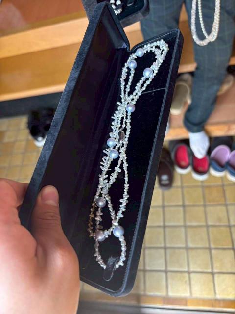 あこや真珠 ケシパール 3連 ロングネックレス