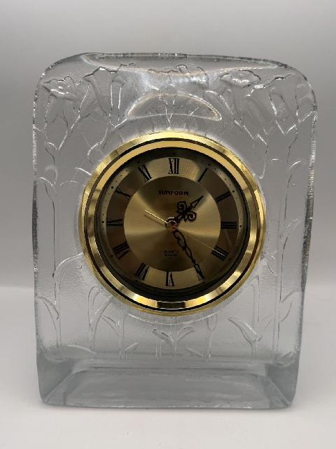 80-90's SASAKI SUNFORM ガラス テーブルクロック 置時計 SUNFORM（サンフォルム）× SASAKI GLASS（佐々木ガラス） クリスタル