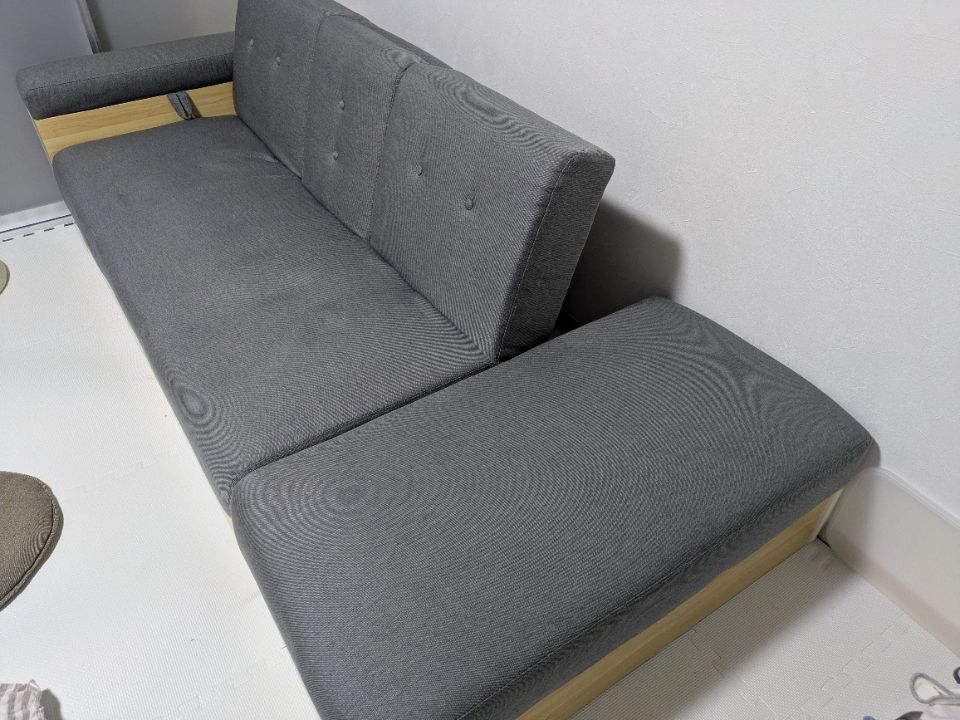 アイリスオーヤマ　ソファ 2人掛け 収納付き STSB-2110 グレー